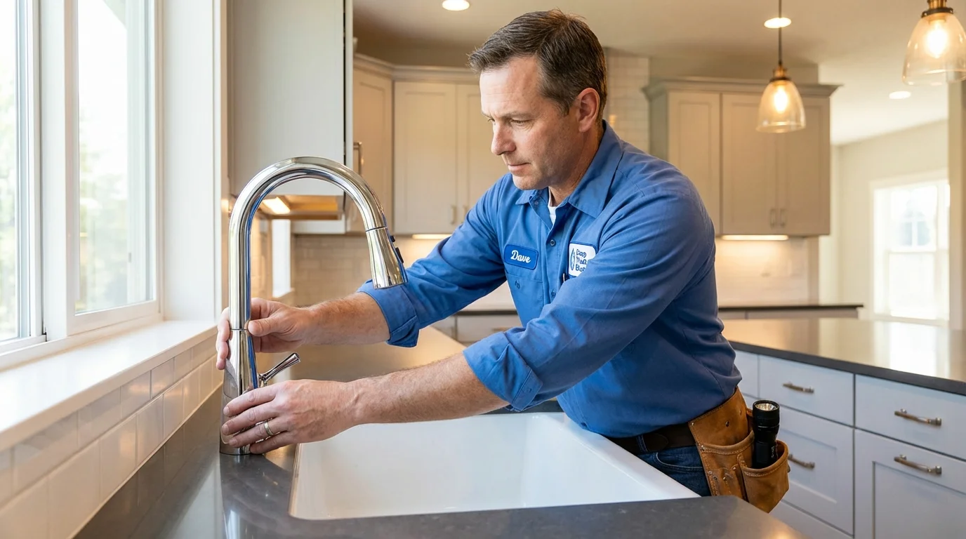 Kitchen faucet installation by Johns Plumbing LLC in Westlake